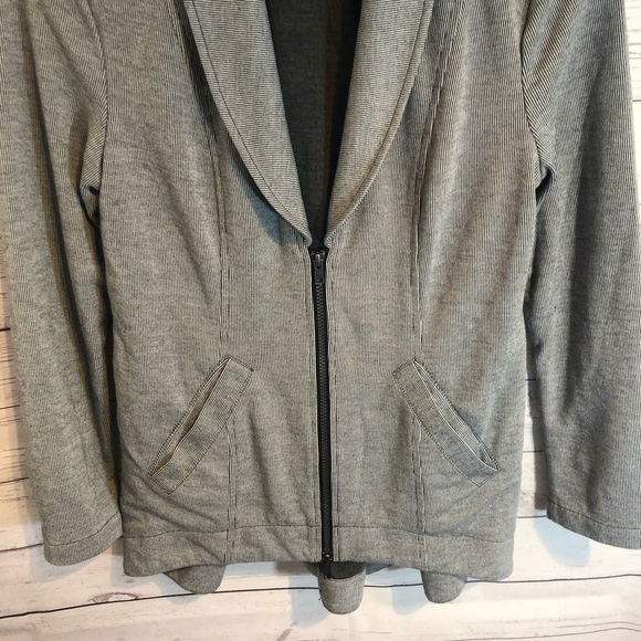 CAbi 5300 Drop Off Gray Striped zip jacket - Picture 6 of 7